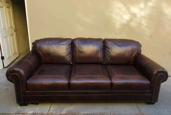 DARK BROWN LEATHER SOFA