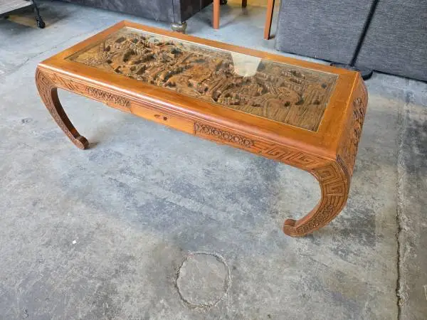 Habitat for Humanity Restore – Asian Style Hand Carved Coffee Table