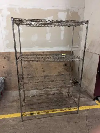 4 Shelves NSF Black Shelving Unit For Storage Or Display Of Foods