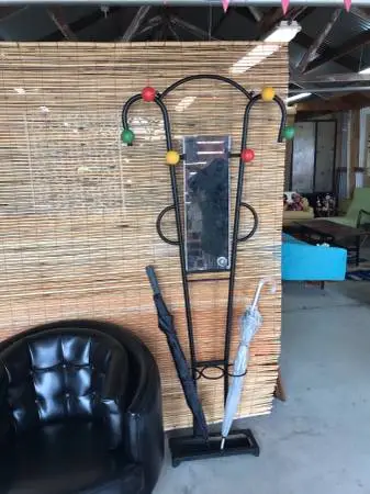 Mid Century French Modern Hall Tree Coat Rack Umbrella Stand