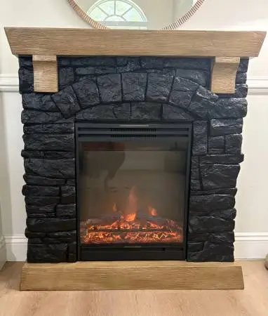 🔥 Electric fireplace, hand painted.