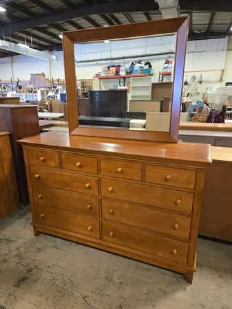 Habitat for Humanity Restore – American Drew Maple Dresser w/ Mirror