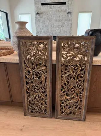 Decorative Carved Wall Panels – Set of 2