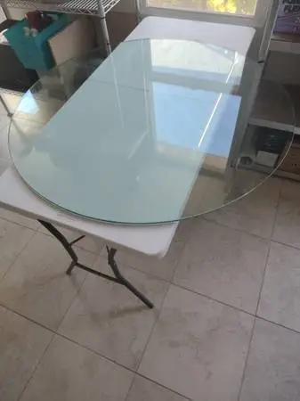 1/2 Thick, Round Table Top Glass, Heavy and Sturdy, Used.