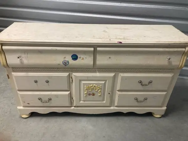 Dresser,6 drawer,1 door,white,ez open drawers,stops,hlp dlvr