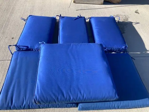 Cushions,chair,blue,3 sets,clean,durable,firm,ties,sold set.