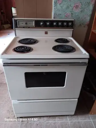 Vintage Electric Range Cook Stove Almond color