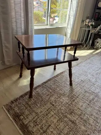 Carved Solid wood end side table excellent condition