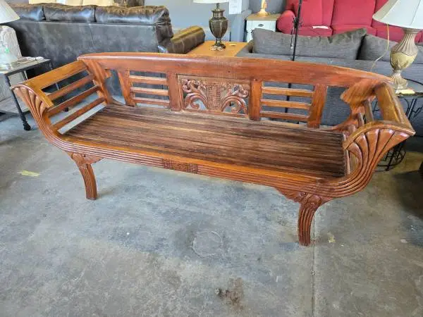 Habitat for Humanity Restore – Hand Carved Mahogany Bench