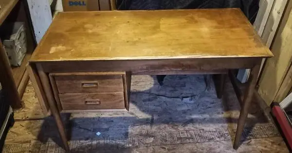desk solid wood 2 drawer with extension leaf