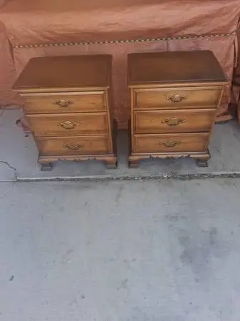2 Matching Solid Wood End Tables