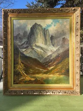 Mid Century Landscape Painting by Hermann Dieste