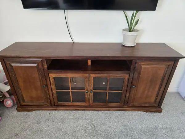 Brentwood 78 Traditional TV Stand for TVs up to 85, Cherry Wood Entertainment