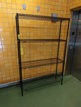 5 Shelf tier Complete chrome/blck shelving rack unit w 48×18×74″ Metro