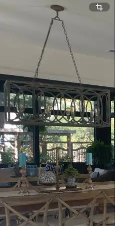 Hand made iron dining room light fixture