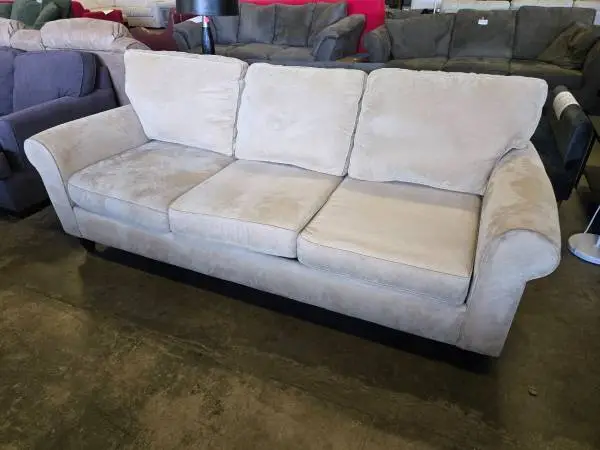 Habitat for Humanity Restore – Havertys Pale Green Microfiber Sofa