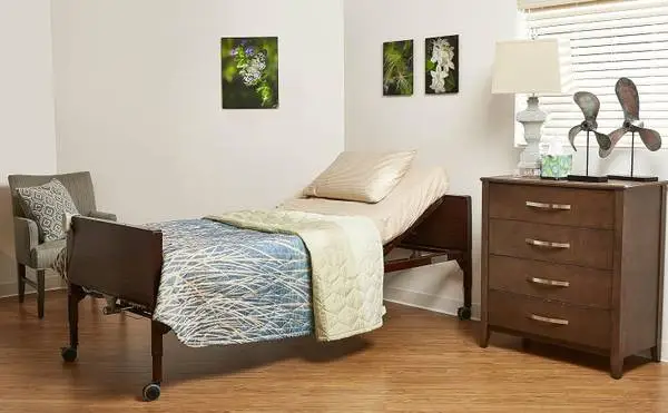 Full-electric hospital bed with mattress