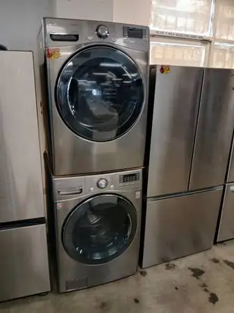 Lg steam grey front load washer and gas dryer