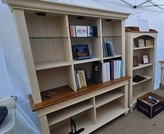 Free futon and book shelves