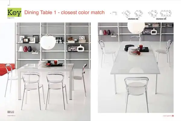 Glass dining set / Expandable / Calligaris Italian design / Seats 6-10