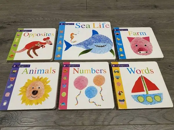 ALPHAPRINTS BOARD BOOKS ~ SEA LIFE, WORDS, NUMBERS, OPPOSITES ~ PLUS!