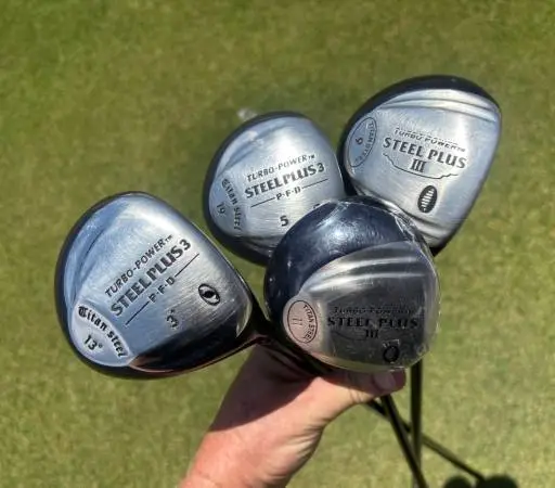 GOLF RH TURBO POWER STEEL PLUS 3, 5, 9 AND 11 WOODS CALLAWAY CLONES