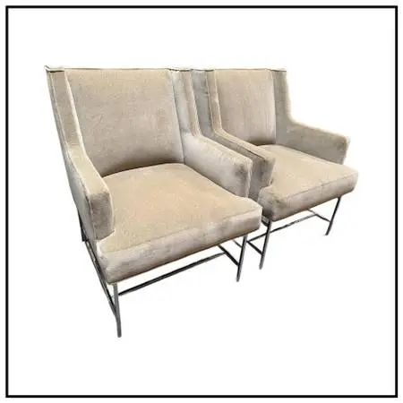 Michael Weiss For Vanguard Furniture Mohair Chairs, Pair. Estimated Pr