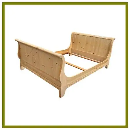 Queen Size Macys Pine Wood Sleigh Bed