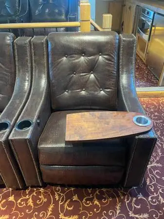 Six (6) premium leather reclining movie media chairs