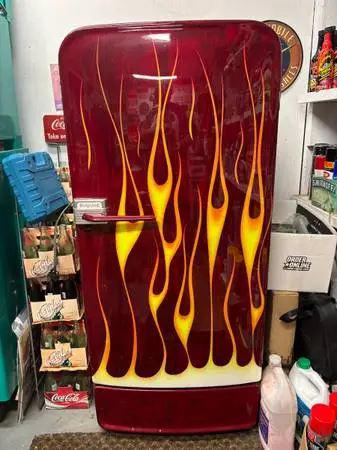 Vintage Refrigerator Custom painted