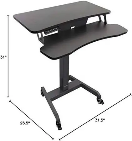 Mount-It! Electric Height Adjustable Standing Desk with Wheels