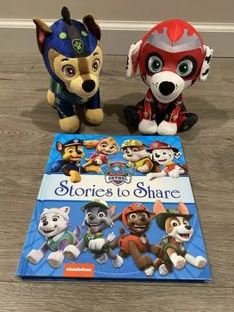 PAW PATROL 5 MINUTE STORIES COLLECTION LARGE BOOK ~ with 2 PUPS