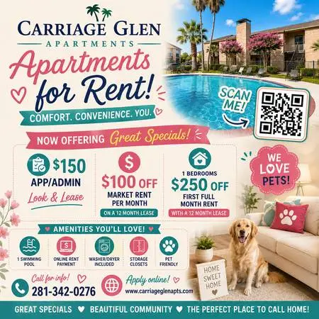Carriage Glen Apartments - 1 bedrooms Available!