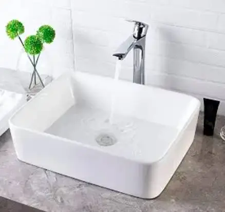 new in box Vessel Sink Rectangle 19x15 Bathroom Porcelain