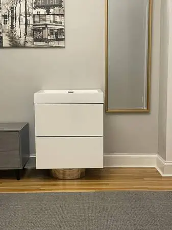 Glossy White Vanity with Sink
