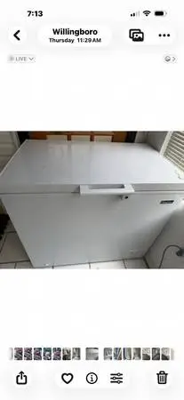 Freezer medium size in white color excellent condition