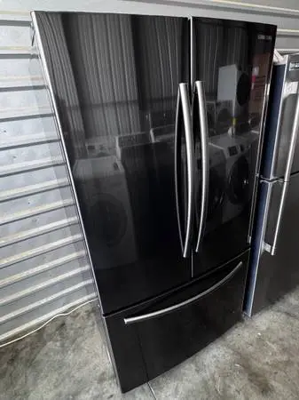 Black stainless Samsung refrigerator french 3 door with ice maker