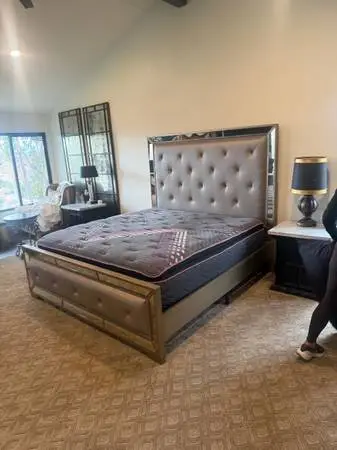 KING BED- HEADBOARD AND FRAME