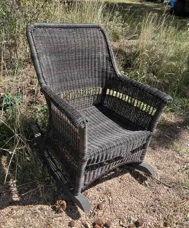 Brown Wicker Rocking Chair