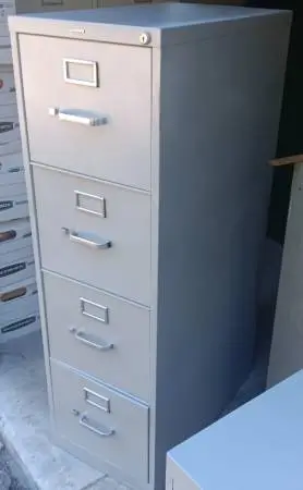 HON,4-Drawer,Letter-Size File Cabinet,Stone Gray,Followers,Lock-Key