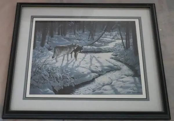 Vintage 1989 Persis Clayton Weirs Silver Shadows Wolves limited Print