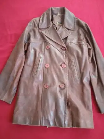Women Leather Peacoat XL /XXL