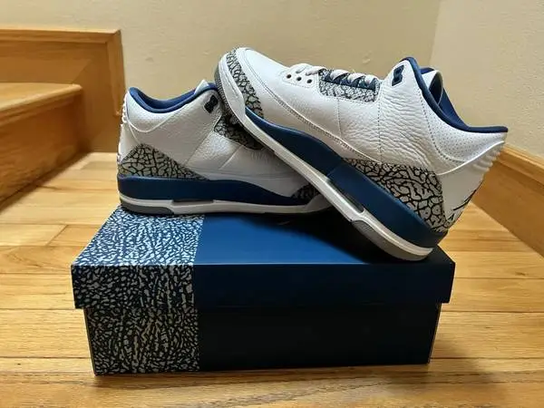 Nike Air Jordan 3 Retro Wizards White/Blue CT8532-148 men SZ 9.5 DS