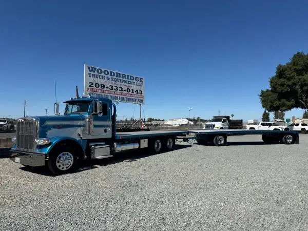 Peterbilt 389 3 Axle Flatbed With Trailer Hay Hauler!
