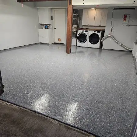 $499. BEAUTIFUL GLOSSY EPOXY GARAGE FLOOR COATING