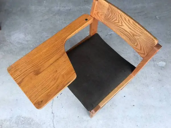 Hand made wood desk chair with cushion