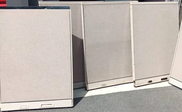 Steelcase Cubicle Partitions-Wall Panels,52H,Lt Beige,Putty Trim,36W
