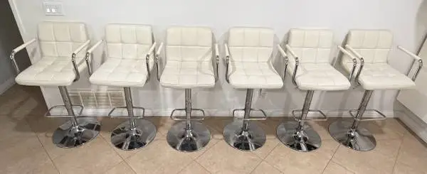 6 Height Adjustable Bar/Counter/Dining Stools