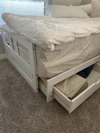 expandable trundle bed with storage and 2 Ikea twin mattresses