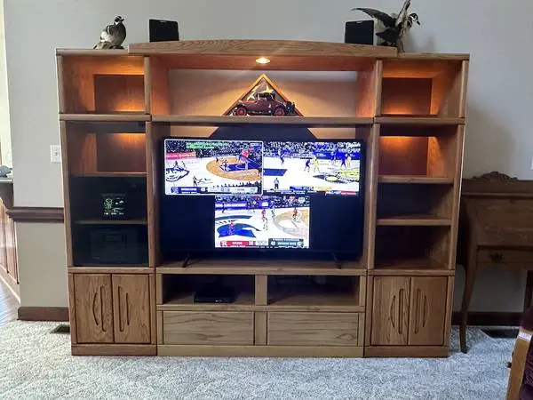TV Oak Entertainment Wall Unit *Reduced from $450*